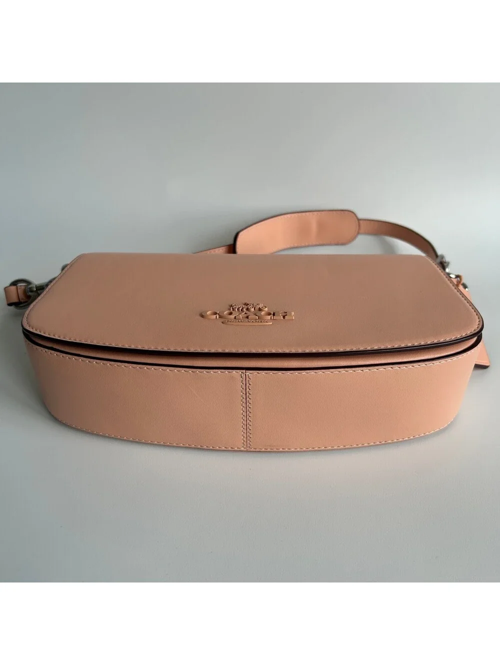 Coach Andrea Shoulder Bag Faded Blush Peach Smooth Leather Flap CT768